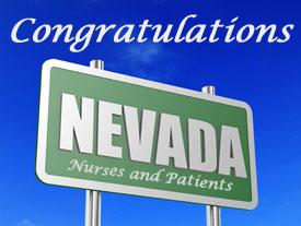 Sign congratulating Nevada Nurses and Patients