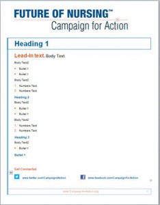Campaign for Action Marketing Materials - Clean template
