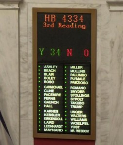 Image showing votes on HB 4334