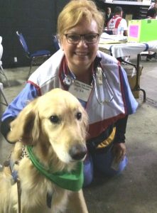 When Disaster Calls, Nurses Respond Holle_and_comfort_dog