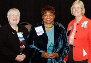 2016 Political Nurse Award - From left to right: WNA Treasurer Cathy Berry, Nichols, and Gobis.