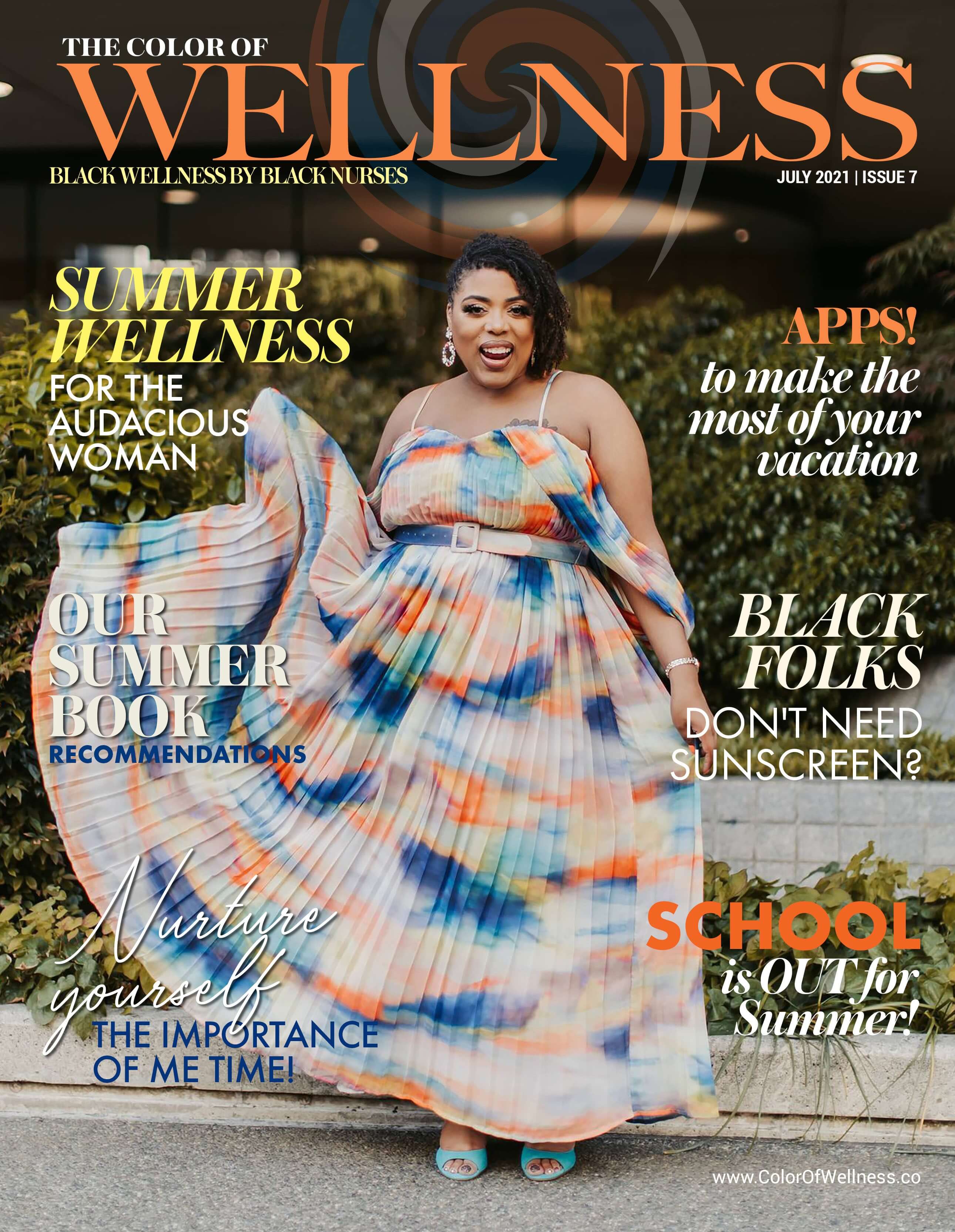 Cover of the Color of Wellness Magazine July 2021 issue 7.